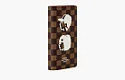  Louis Vuitton x Nigo Brazza Logo Graphic Print Plaid Damier Phriendship Coated Canvas Wallet Brown