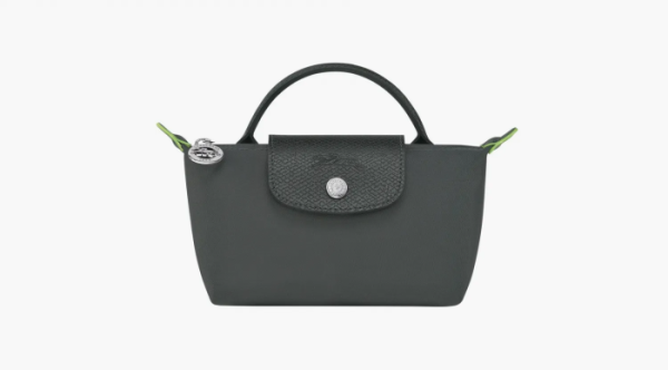 Longchamp Le Pliage Green Handle Pouch Graphite 