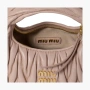 Miu Miu Wander matelassé nappa leather hobo mini-bag "Powder Pink" 