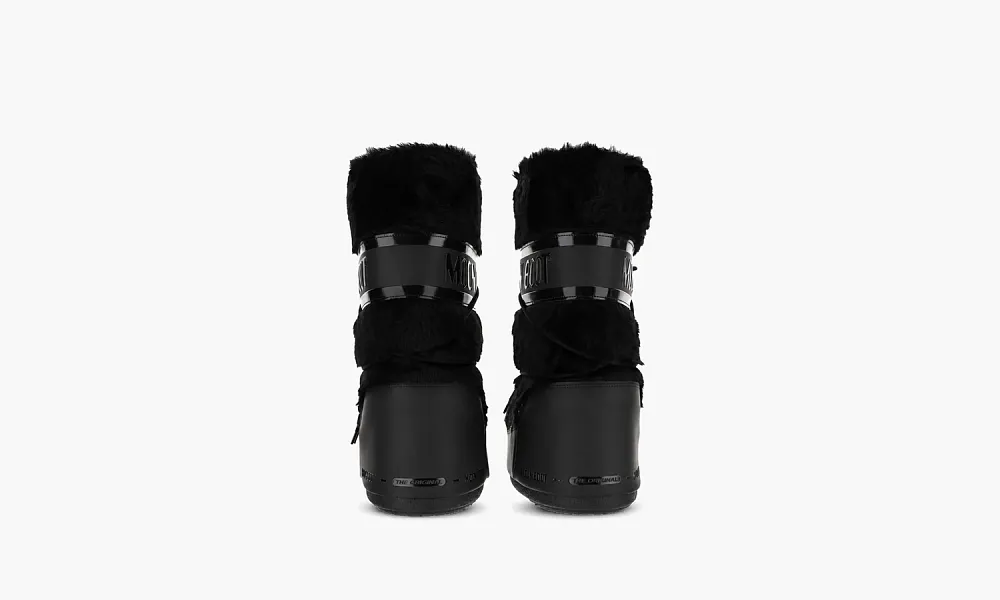 Moon Boot Icon Faux Fur Black