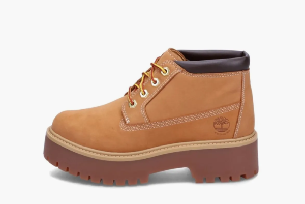 Timberland Stone Street Mid Lace Up Waterproof Chukka Boots WMNS Wheat Nubuck 