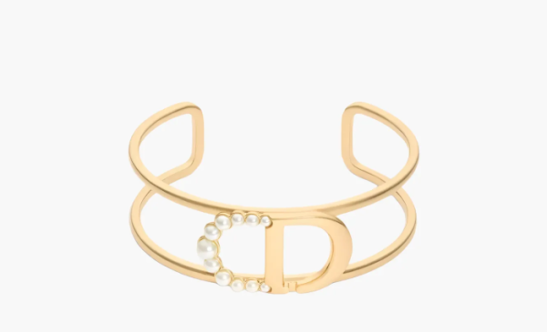 Dior Metal Resin Bead Bangles WMNS Gold 