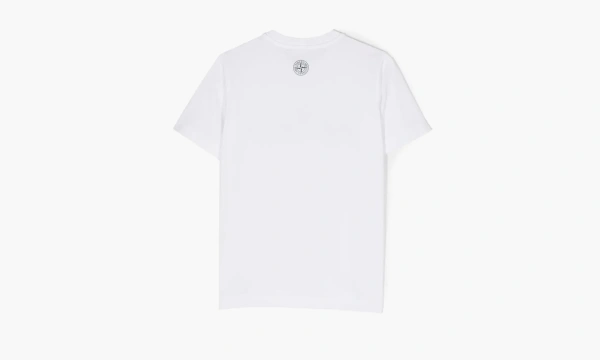 Stone Island Junior Logo Print Cotton T-shirt White  Stone Island Junior Logo Print Cotton T-shirt White