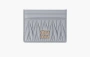 Miu Miu Matelassé Nappa Leather Card Holder Pearl Gray 
