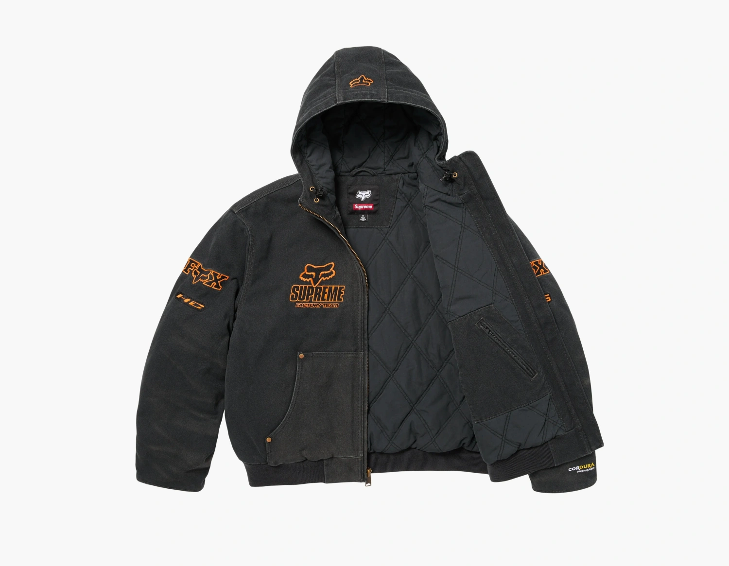 Supreme x Fox Racing Hooded Work Jacket Black 