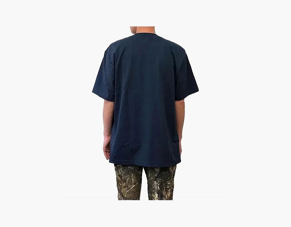 Carhartt K87 Heavyweight Striped Pocket T-Shirt Navy