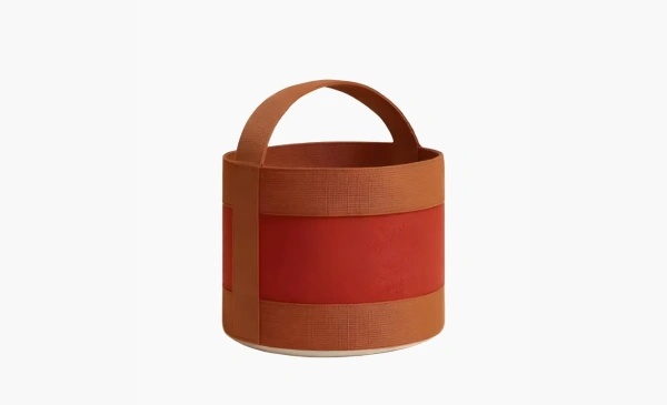 Hermès Wool Twill Blend Bucket Bags Orange & Brown 