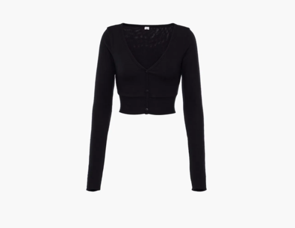 Alo Yoga Alolux Cropped Me Time Cardigan Black 