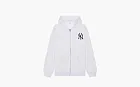 Sporty & Rich Yankees Serif Zip Hoodie Light Gray