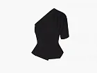 Khy One Shoulder Cinching Tee Black