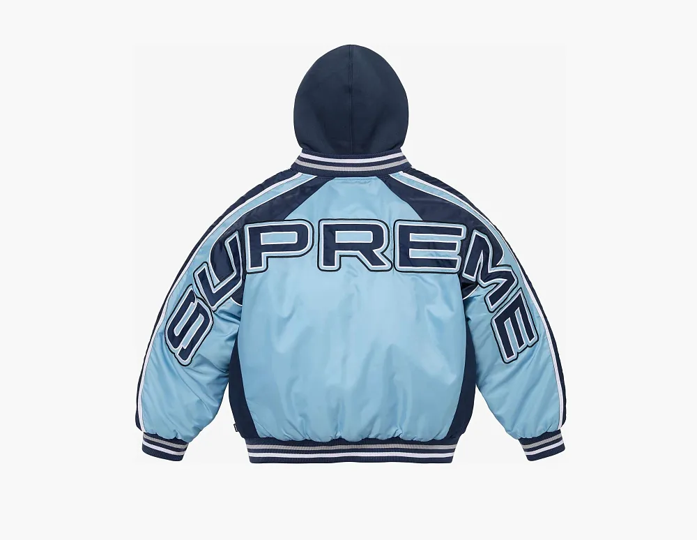 Supreme Hooded Stadium Jacket Blue