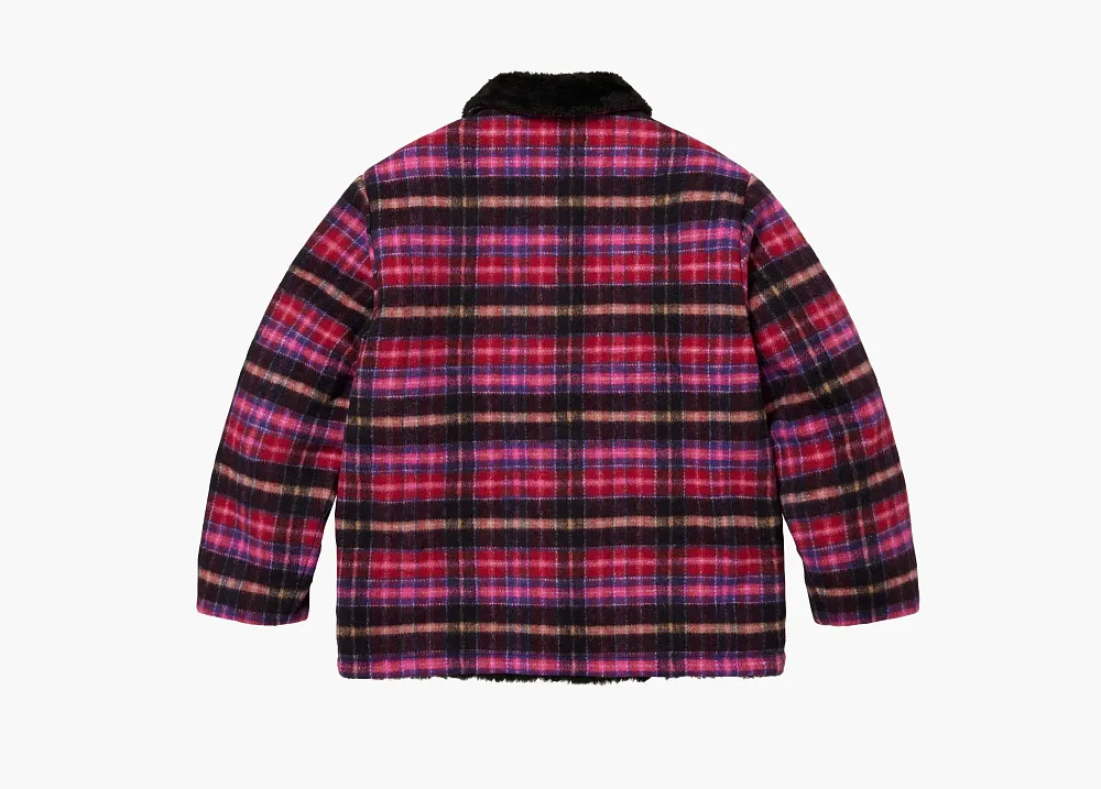 Supreme Plaid Car Coat Pink