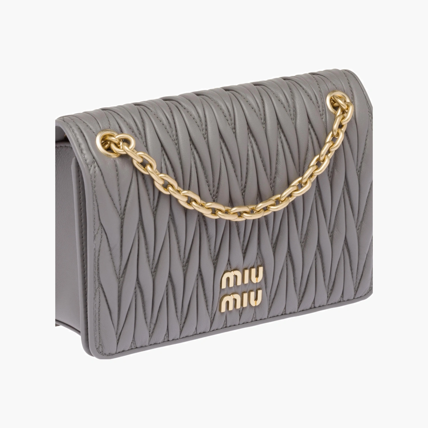 Miu Miu Matelassé Shoulder Bag "Grey" 