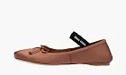 Miu Miu Satin Ballerinas Cocoa Brown