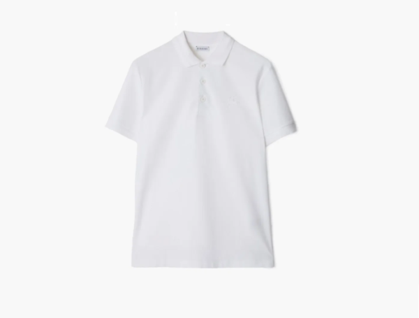 Burberry Cotton Polo Shirt  White  Burberry Cotton Polo Shirt  White