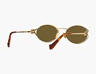 Miu Miu Eyewear Logo Round-frame Sunglasses Gold