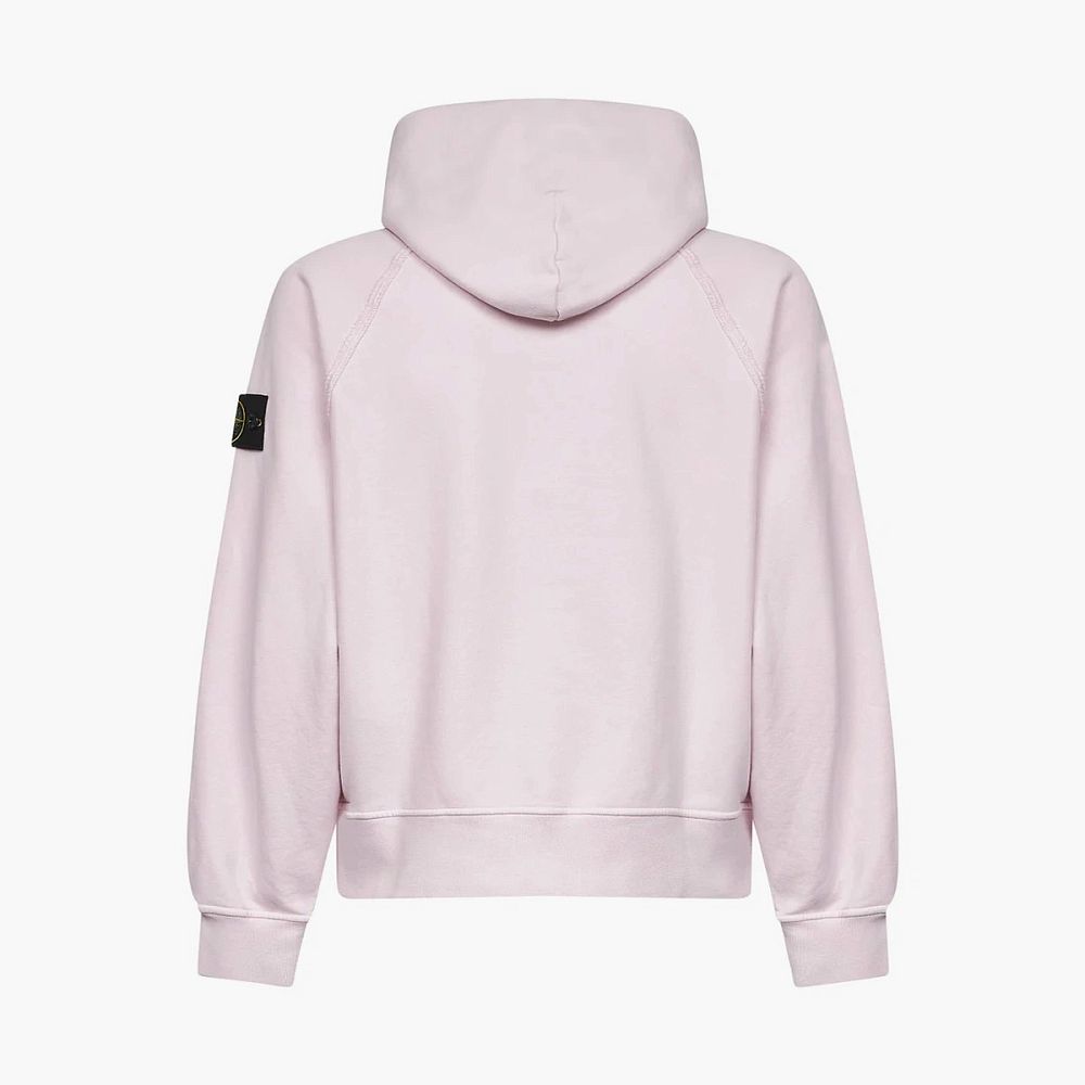 Stone Island Brushed Organic Cotton Fleece Sweatshirt Pink