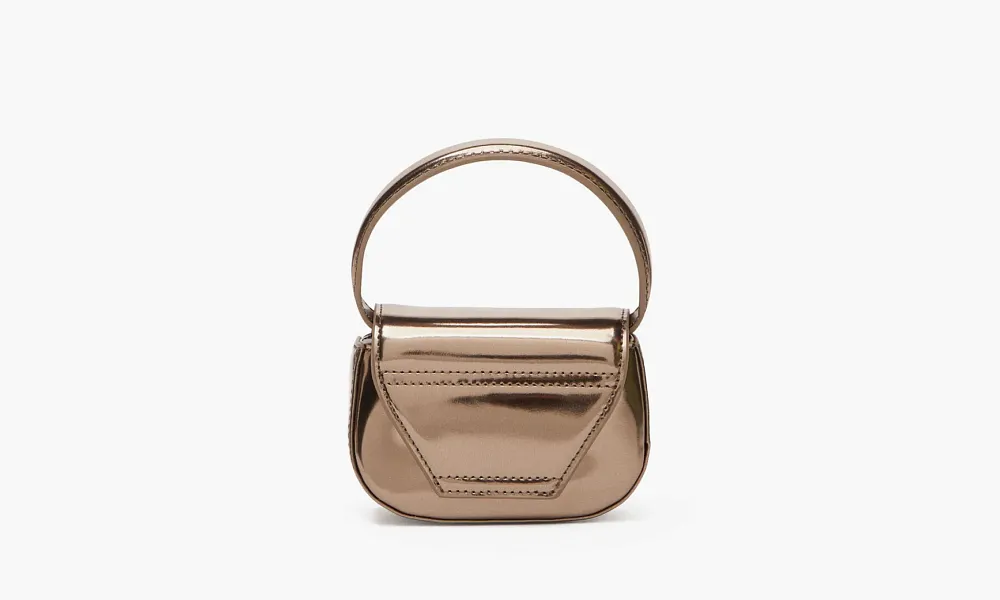 Diesel 1DR Iconic Mini Bag Mirrored Leather Bronze