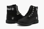 Timberland 6 Inch Premium Waterproof Boots WMNS Black Nubuck With Silver Logo 