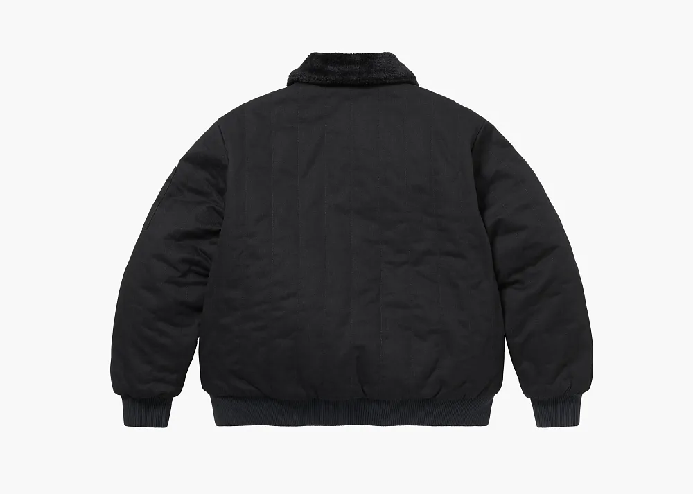 Supreme x Dickies Reversible Quilted Faux Fur Work Jacket Black