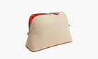 HERMES Bolide Canvas Bowling Bag White/Orange