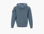 Stone Island Organic Cotton Fleece Hooded Sweatshirt with Drawstring Hood and Zip Avio Blue 