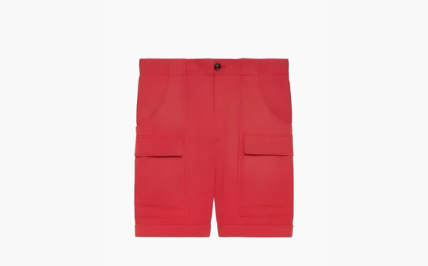 Gucci x The North Face Web Print Cotton Shorts Red 