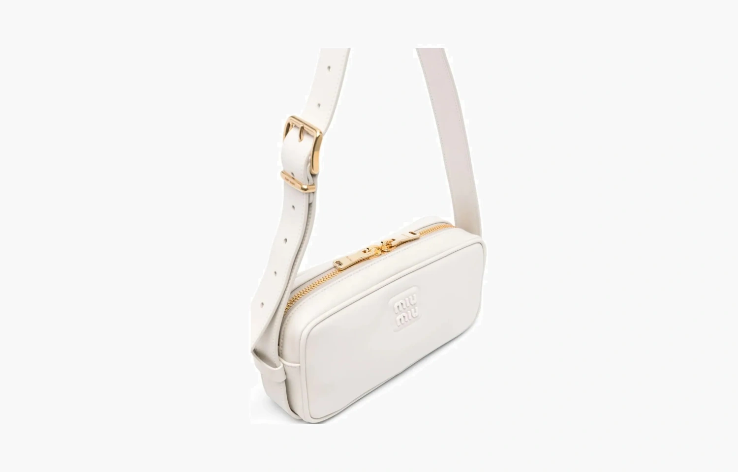 Miu Miu Logo-plated leather shoulder bag "White" 