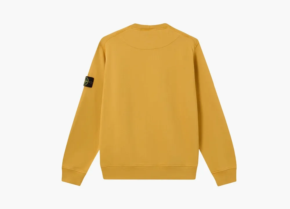 Stone Island Organic Cotton Fleece Crewneck Sweatshirt Mustard