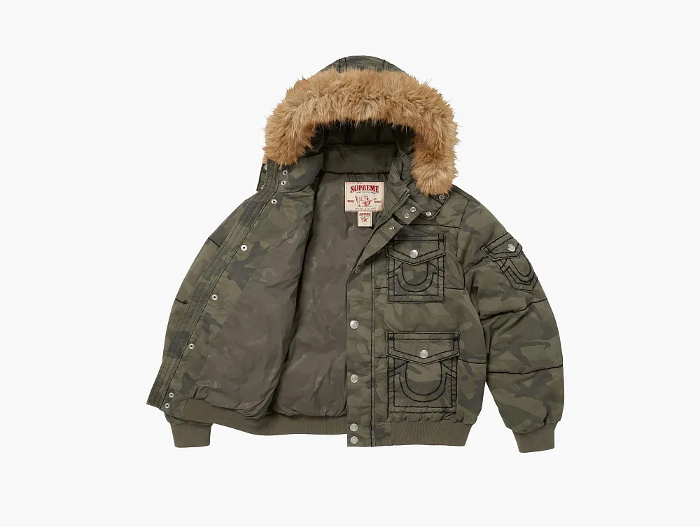 Supreme x True Religion Puffer Jacket Olive Camo