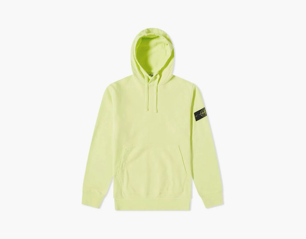 Stone Island Garment Dyed Popover Hoodie Lemon