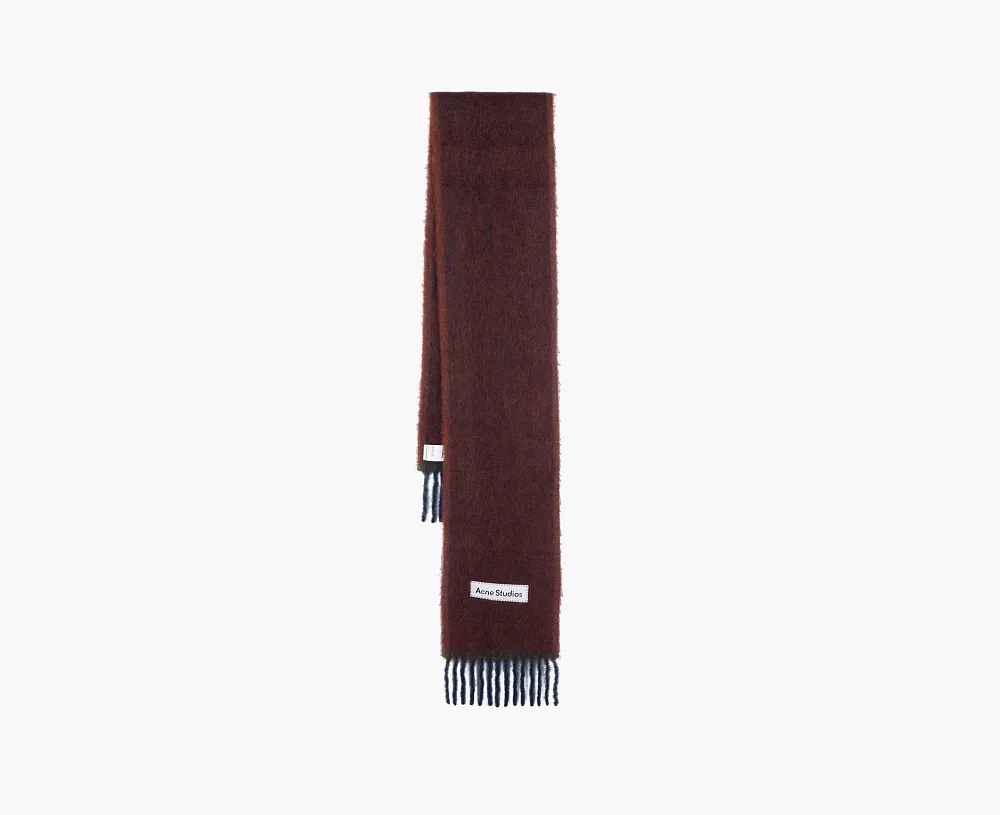Acne Studios Wool Mohair Scarf Aubergine Blue