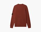Stone Island Ribbed Soft Organic Cotton Crewneck Jumper Brick Red