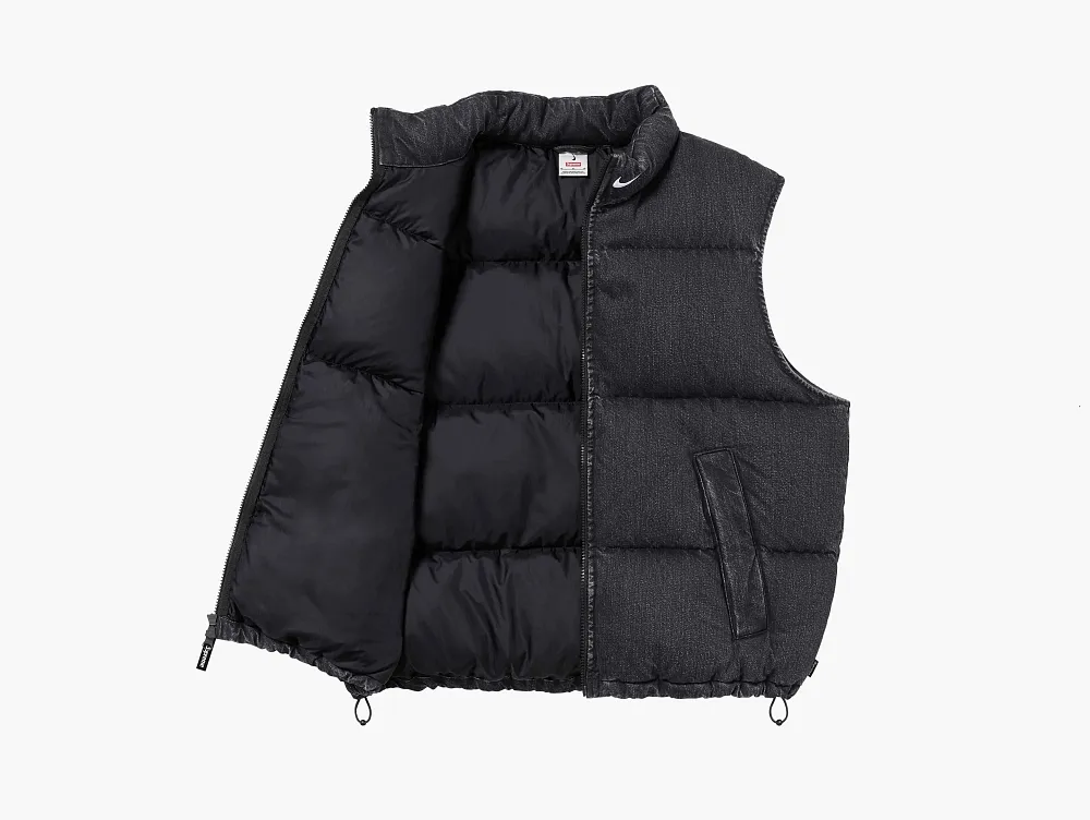 Supreme x Nike Denim Puffer Vest Black