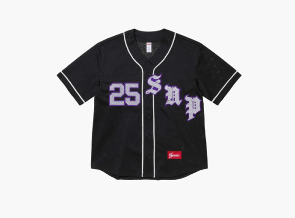 Supreme Old English Baseball Jersey Black  Supreme Old English Baseball Jersey Black