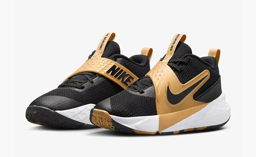 Nike Team Hustle D12 GS Black Metallic Gold