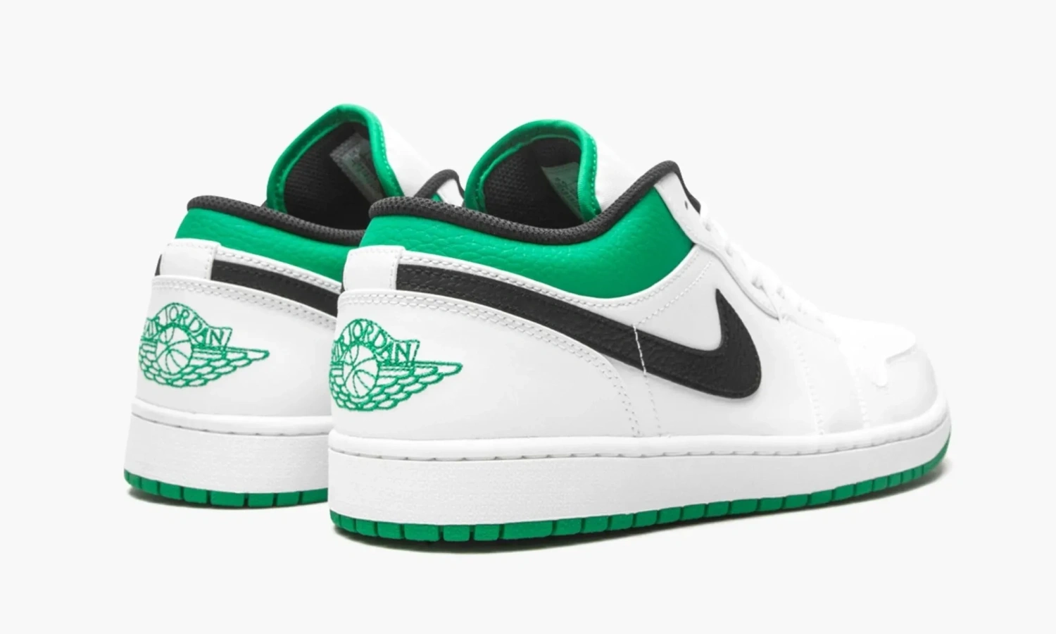 Air Jordan 1 Low White Lucky Green Black 