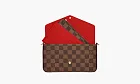 Louis Vuitton Pochette Felicie Damier Ebene Cerise Red Lining