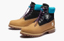 Timberland Premium 6 Inch Waterproof Boots "Wheat Nubuck With Black And Blue Collar" 