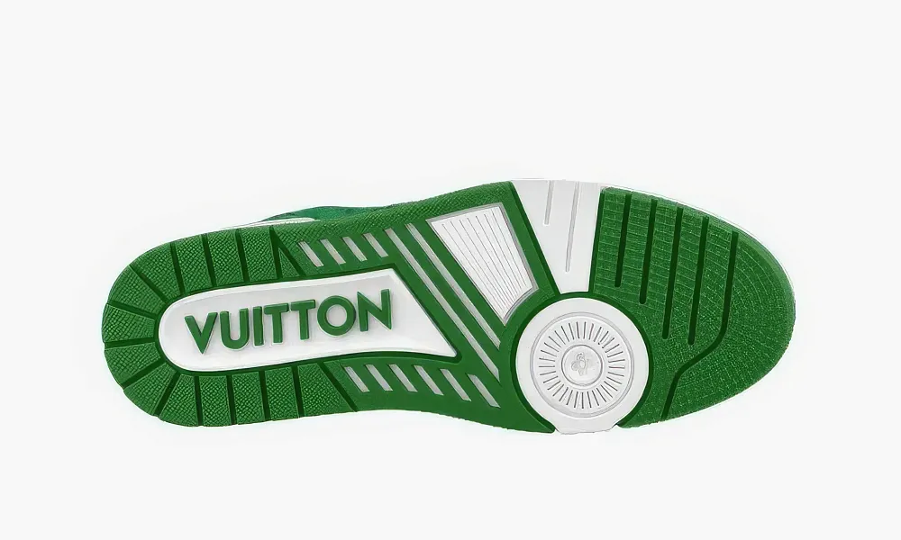 Louis Vuitton Trainer Green Monogram Denim White