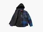 Supreme Quilted Lined Hooded Flannel Shirt Blue Plaid