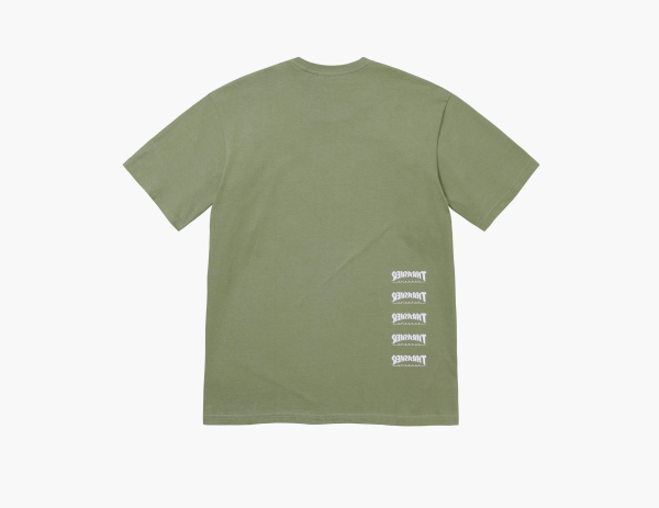 Supreme x Thrasher Back Tail Tee Light Olive 