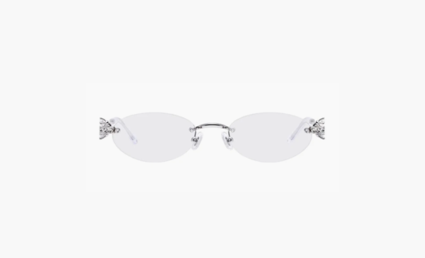 Gentle Monster Metal Gemstone Oval Eyeglass Frames Unisex Silver 