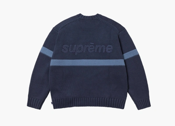 Supreme Tonal Appliqué Sweater Navy 