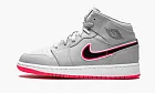 Air Jordan 1 Mid GS Wolf Grey Racer Pink