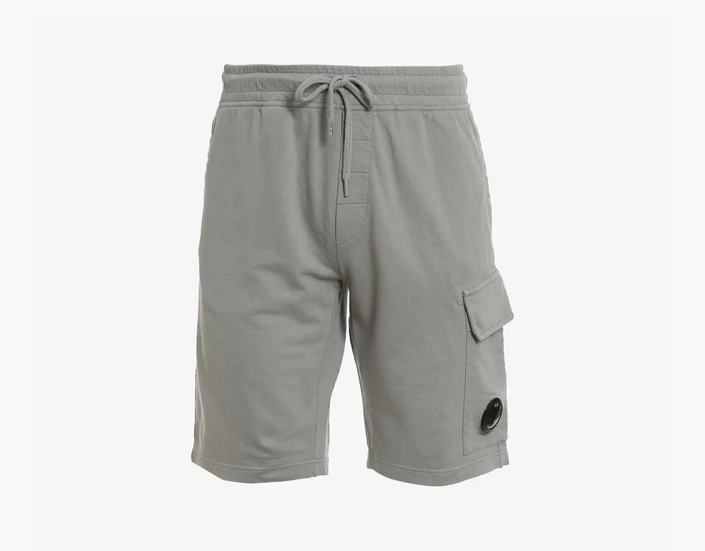 C.P. Company Light Fleece Lens Cargo Shorts Grey