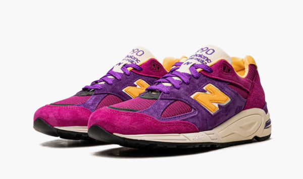 New Balance 990v2 Made in USA x Teddy Santis Purple Yellow 