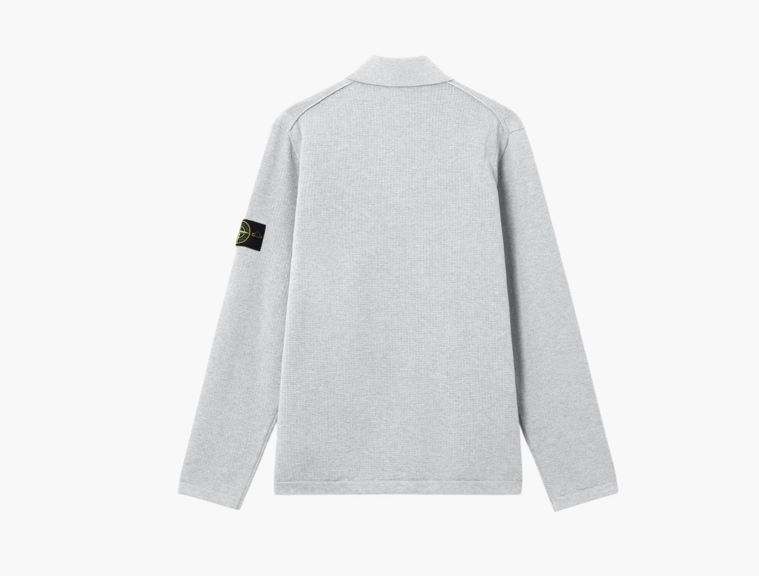 Stone Island Micro Stitch Soft Organic Cotton Long-Sleeve Polo Pearl Grey Melange 