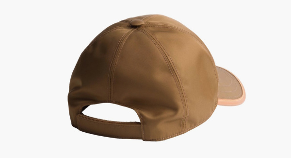 Prada Re-Nylon Leather Baseball Cap Cork Beige 