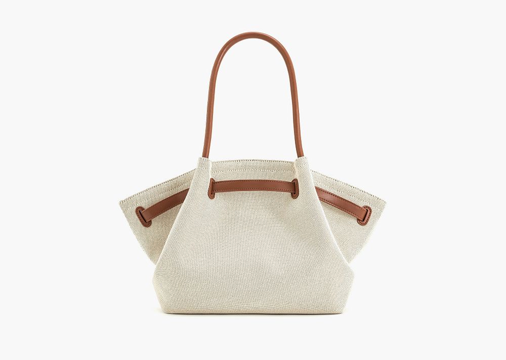 JW PEI Hana Medium Tote Bag Brown Canvas